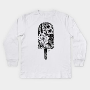 Floral Popsicle I (Gardenia, Plumeria & Monstera) Kids Long Sleeve T-Shirt